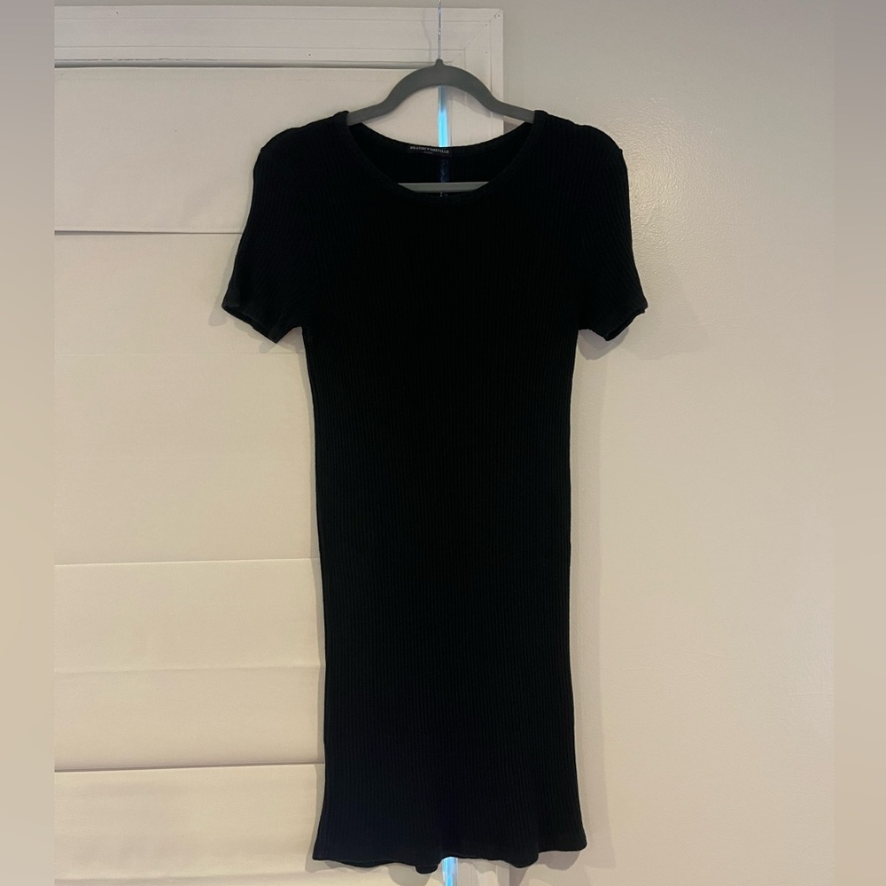 Brandy Melville Ribbed Black Dress